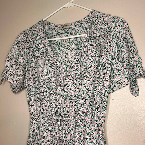 Show me your mummy pink/green floral mini dress - Picture 3 of 5